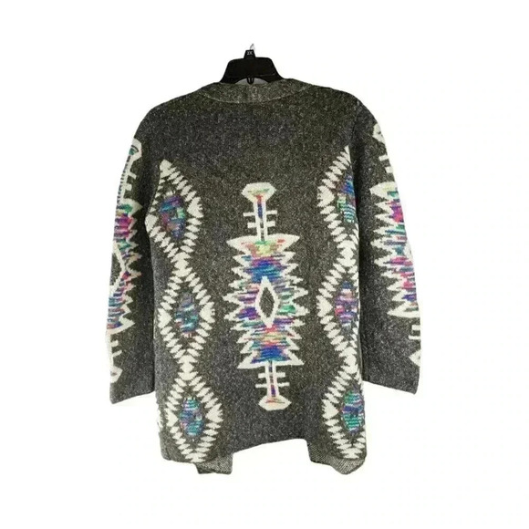 JODIFL Womens Sweater Multicolor Long Sleeve Open Front Fair Isle Cardigan M - Picture 2 of 10